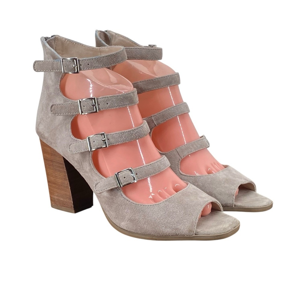 Seychelles Anthropologie Kayak Women's Size 9 Multi Buckle Peep Toe Heel Booties